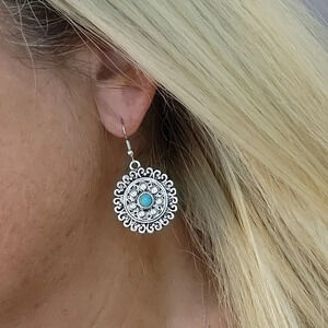 Southwestern Medallion Drop Earrings